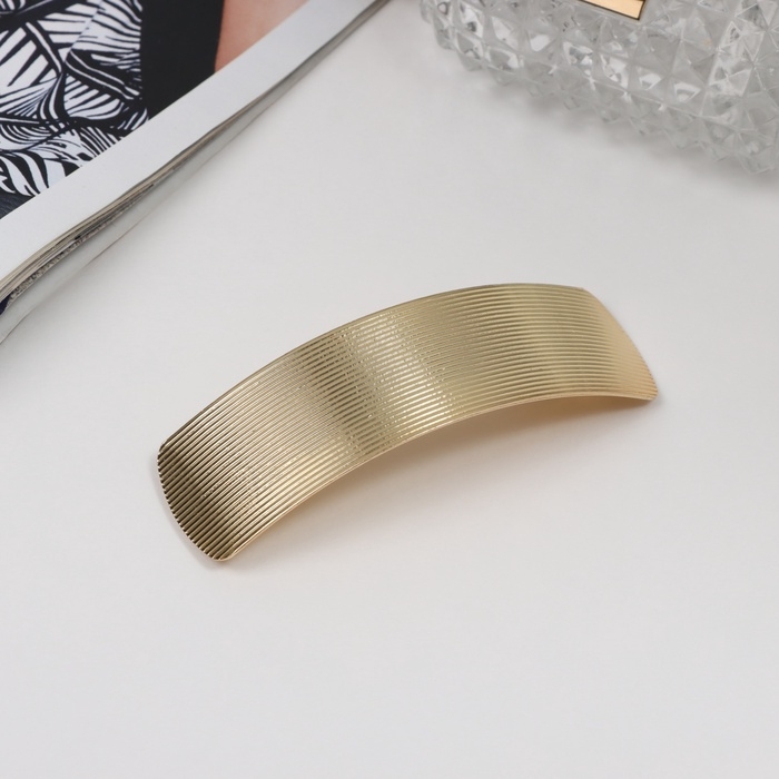 Заколка-автомат для волос Заколка-автомат для волос "Хелле" классика полосы, 8,5 см, золото