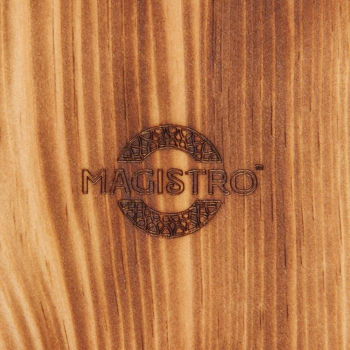 Доска разделочная, для подачи на ножках из натурального кедра Mаgistrо, 38×17×6,5 см, обожжённая Доска разделочная, для подачи на ножках из натурального кедра Mаgistrо, 38×17×6,5 см, обожжённая