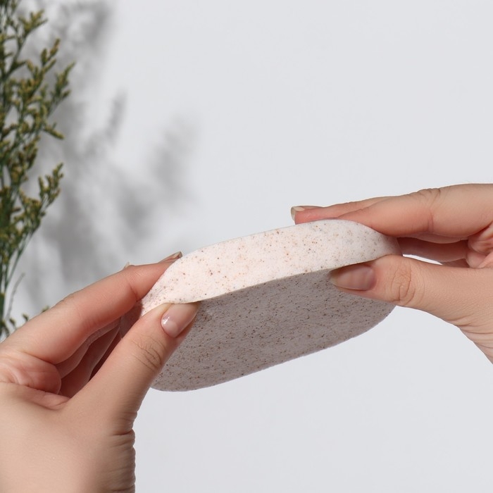 Спонж для умывания «Умывашка», 11 × 8,7 × 2 см, цвет бежевый Спонж для умывания «Умывашка», 11 × 8,7 × 2 см, цвет бежевый