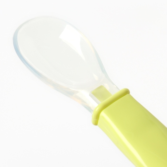 Ложка детская силиконовая для кормления, цвет зеленый Ложка детская силиконовая для кормления, цвет зеленый