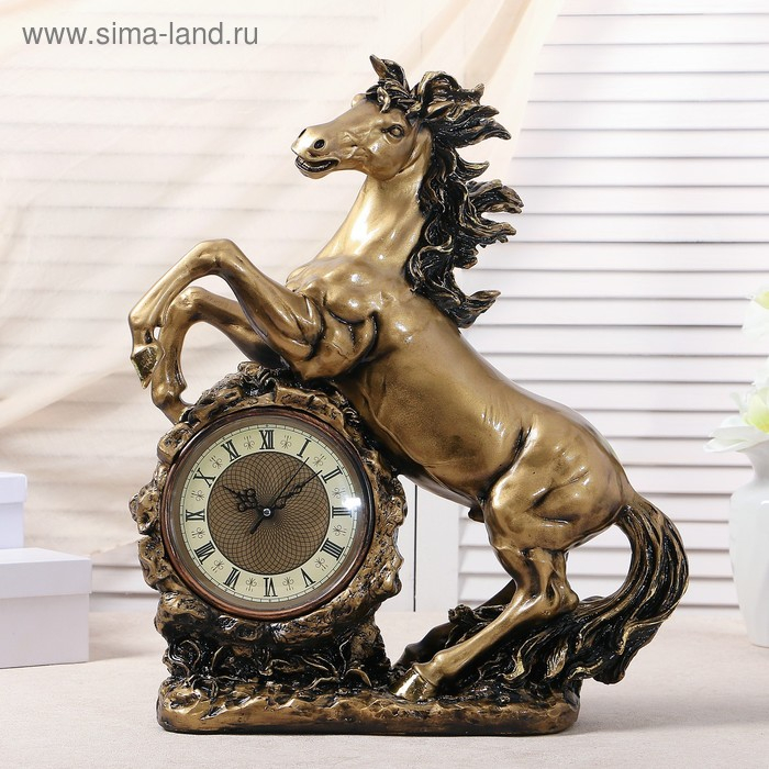 Часы настольные интерьерные каминные Часы настольные интерьерные каминные "Конь", 51 х 39 х 17 см 3940744