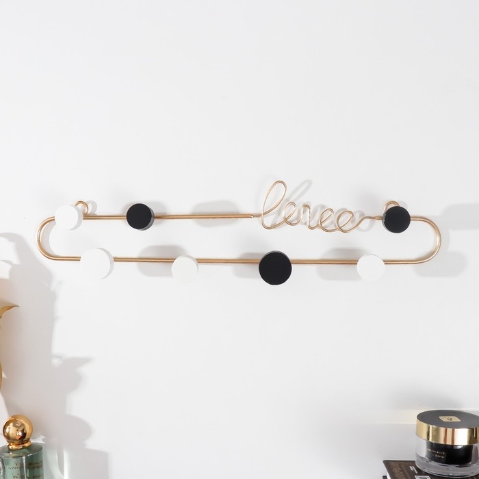 Крючки декоративные металл Крючки декоративные металл "Love. Цветные точки" 9х4х39 см