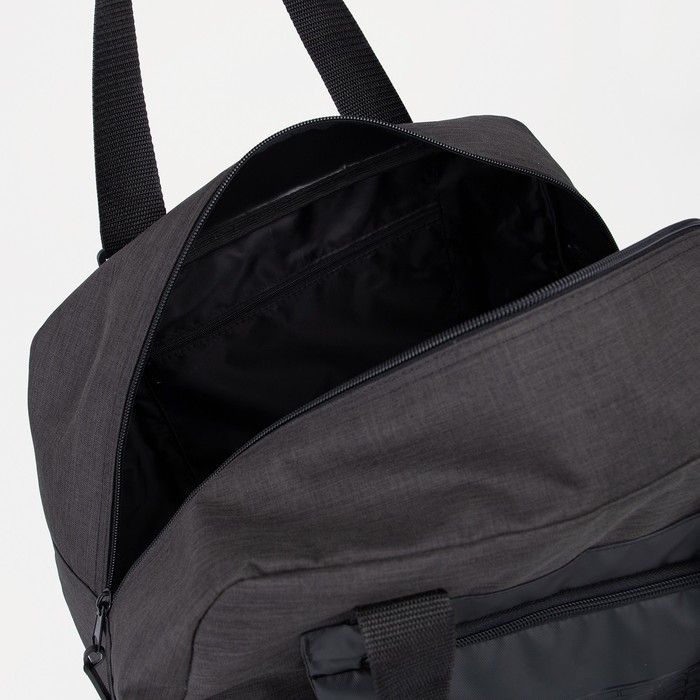 Сумка дорожная на молнии, наружный карман, длинный ремень, цвет чёрный Сумка дорожная на молнии, наружный карман, длинный ремень, цвет чёрный