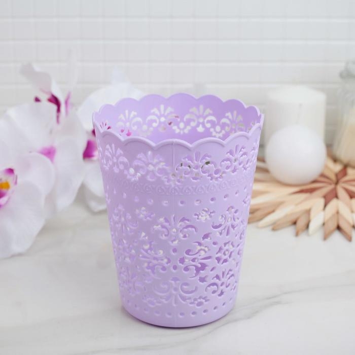 Корзина для хранения «Кружевной узор», 11×11×14 см, цвет МИКС Корзина для хранения «Кружевной узор», 11×11×14 см, цвет МИКС