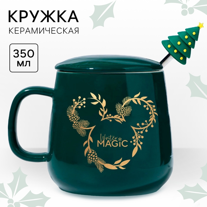 Кружка с ложкой Кружка с ложкой "Winter magic" Микки Маус, 350 мл