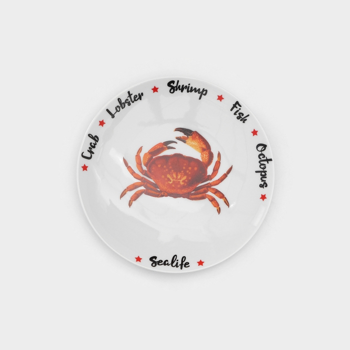 Набор фарфоровых тарелок Sealife, 6 предметов, рисунок МИКС Набор фарфоровых тарелок Sealife, 6 предметов, рисунок МИКС