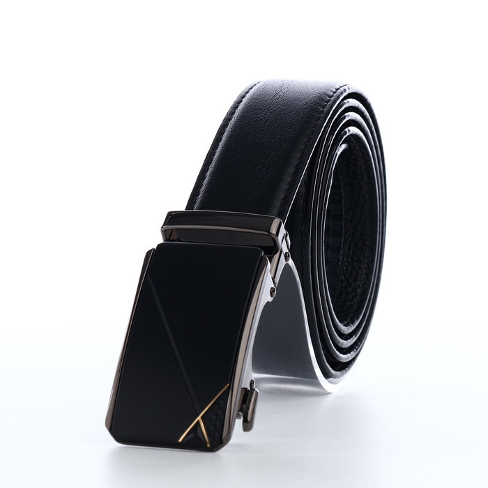 Ремень мужской, ширина 3,6 см, пряжка автомат, цвет чёрный Ремень мужской, ширина 3,6 см, пряжка автомат, цвет чёрный