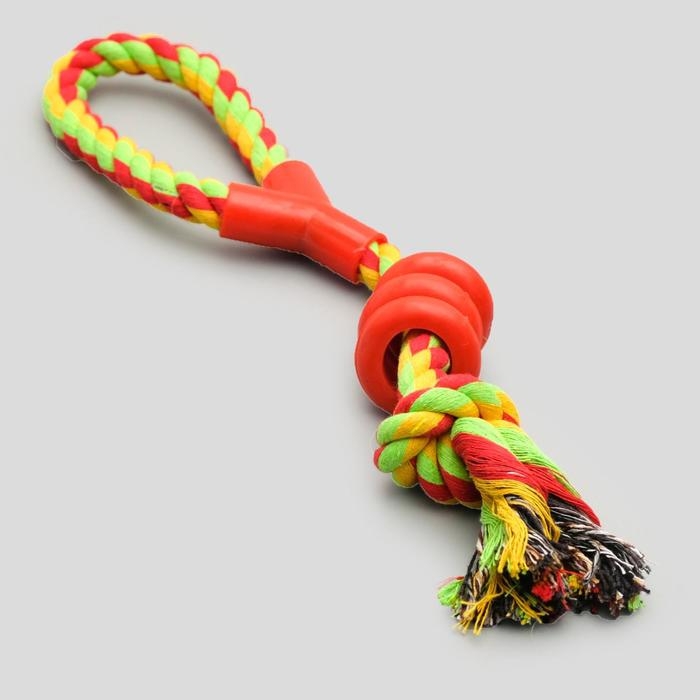 Игрушка тренировочная канатная Игрушка тренировочная канатная "Спираль", до 140 г, до 40 см, микс цветов
