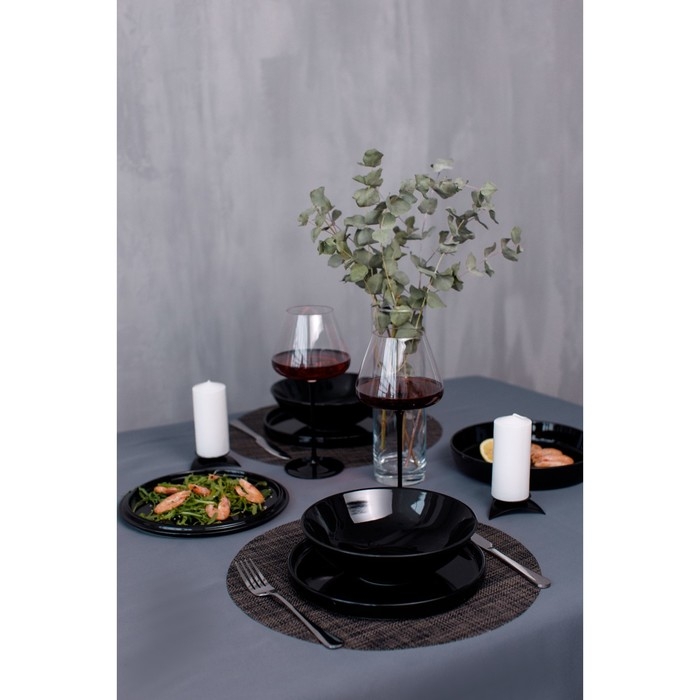 Набор фарфоровой посуды на 2 персоны Magistro La palla, 7 предметов: тарелка d=23 см, 2 тарелки d=23,2 см, 2 тарелки 1000 мл, 2 салатника 1000 мл, цвет чёрный Набор фарфоровой посуды на 2 персоны Magistro La palla, 7 предметов: тарелка d=23 см, 2 тарелки d=23,2 см, 2 тарелки 1000 мл, 2 салатника 1000 мл, цвет чёрный
