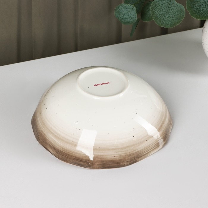 Салатник фарфоровый Доляна «Млечный путь», 1,4 л, d=22 см, цвет серый