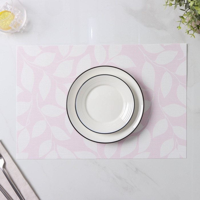 Салфетки сервировочные на стол Доляна «Розовое настроение», 4 шт, 45×30 см, цвет розовый