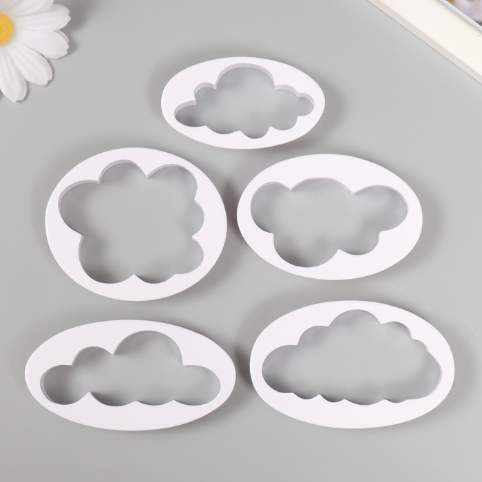 Каттер для полимерной глины Каттер для полимерной глины "Облака" набор 5 шт 4,8х7,6 5,8х6,8 3,5х6,2 4,1х7,9 4,8х7 см