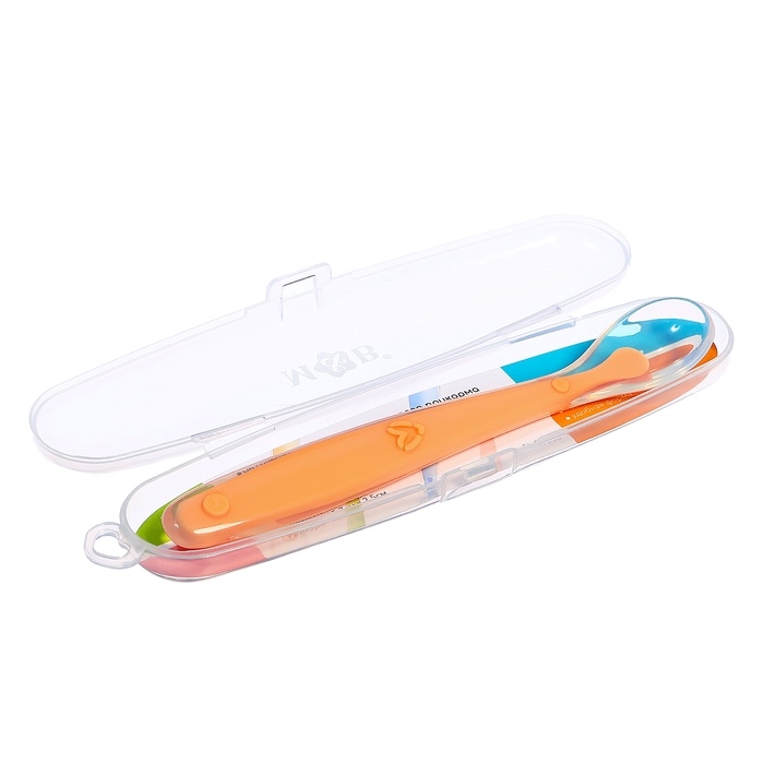 Ложка детская, для первого прикорма, в контейнере, оранжевая Ложка детская, для первого прикорма, в контейнере, оранжевая