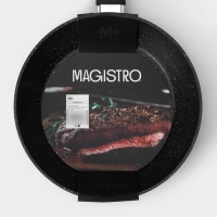 Сковорода Magistro Warrior, d=24 см, h=6,3 см, антипригарное покрытие, индукция, цвет чёрный