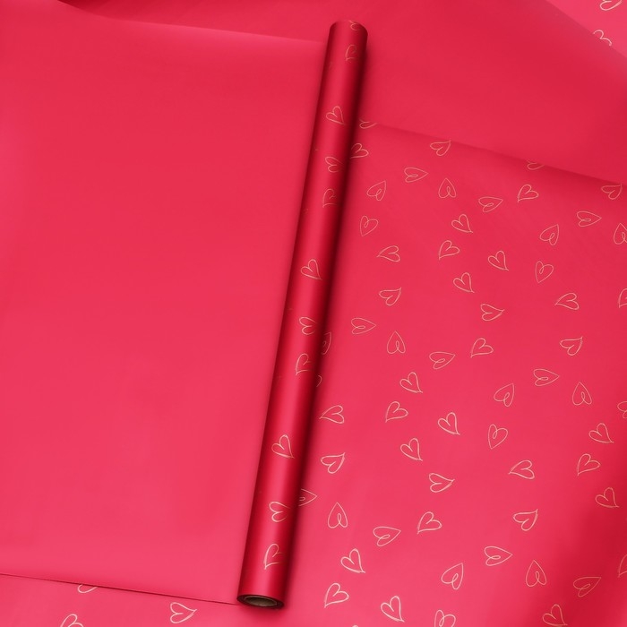 Пленка для цветов 57см x10м, красный, 65 микрон Пленка для цветов 57см x10м, красный, 65 микрон