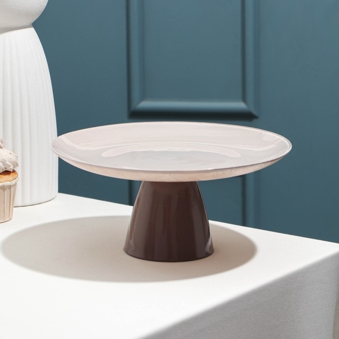 Блюдо на ножке «Капучино. Мокко», стеклянное, d=21 см Блюдо на ножке «Капучино. Мокко», стеклянное, d=21 см