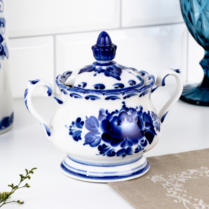 Сахарница «Елена», 13×10×16 см, гжель Сахарница «Елена», 13×10×16 см, гжель