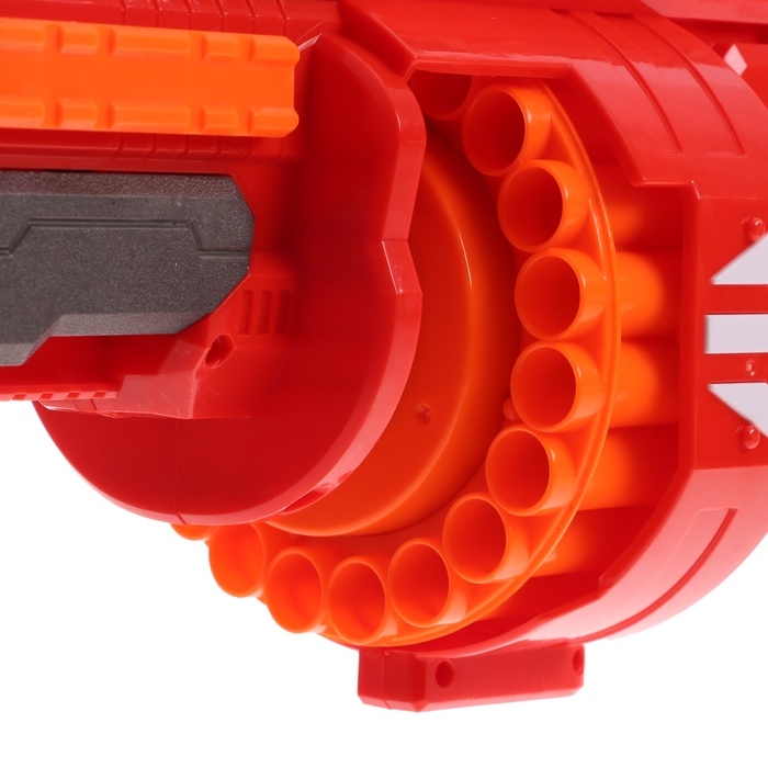 Бластер «Огненный», стреляет мягкими пулями, работает на батарейках Бластер «Огненный», стреляет мягкими пулями, работает на батарейках