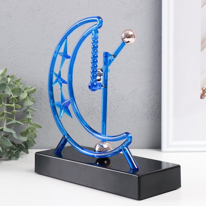 Маятник пластик Маятник пластик "Месяц и звезды" от батареек, синий 21,8х8,8х24,2 см