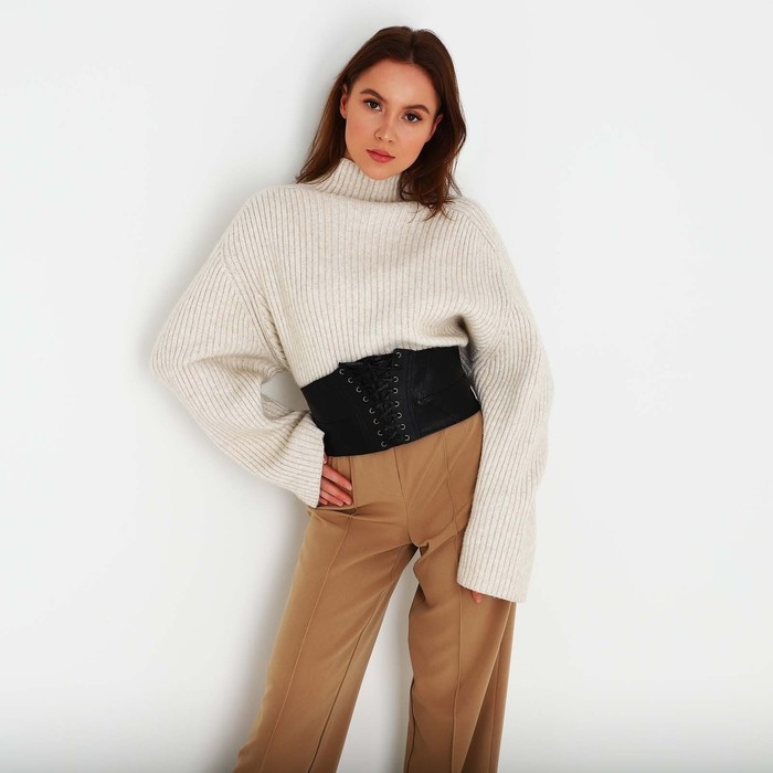 Корсет на кнопках, ширина 15 см, резинка, цвет чёрный Корсет на кнопках, ширина 15 см, резинка, цвет чёрный