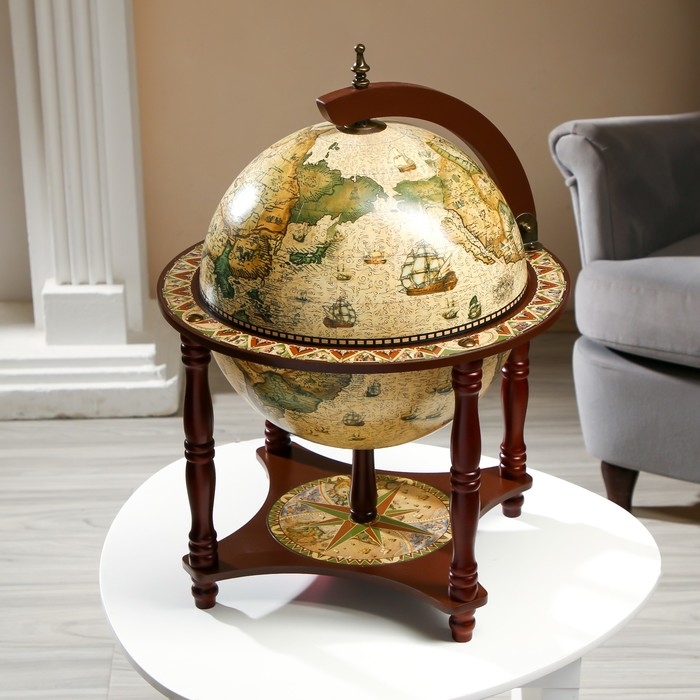 Глобус бар декоративный Глобус бар декоративный "Карта капитана" с подставкой внизу 41,6х41,6х56 см
