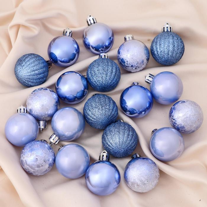 Набор шаров пластик d-4 см, 20 шт Набор шаров пластик d-4 см, 20 шт "Метелица ассорти" сиреневый