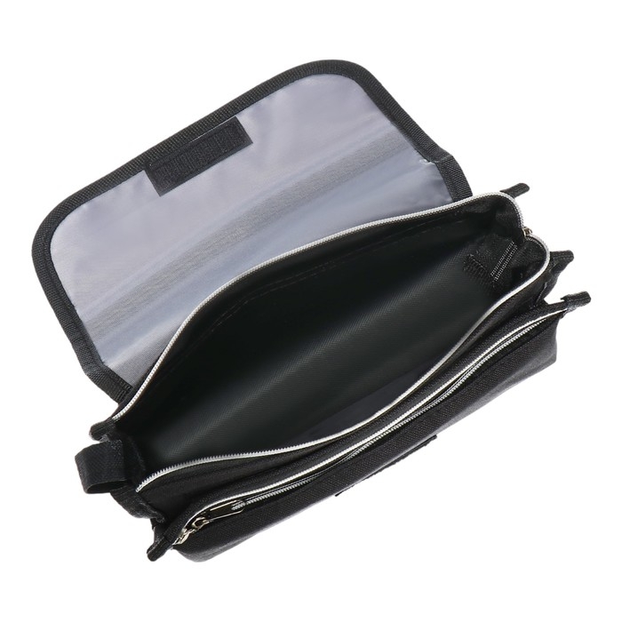 Пенал мягкий, 1 отделение, 100 х 210 х 75 мм, объёмный, deVENTE TOTAL BLACK, створка на липучке Пенал мягкий, 1 отделение, 100 х 210 х 75 мм, объёмный, deVENTE TOTAL BLACK, створка на липучке