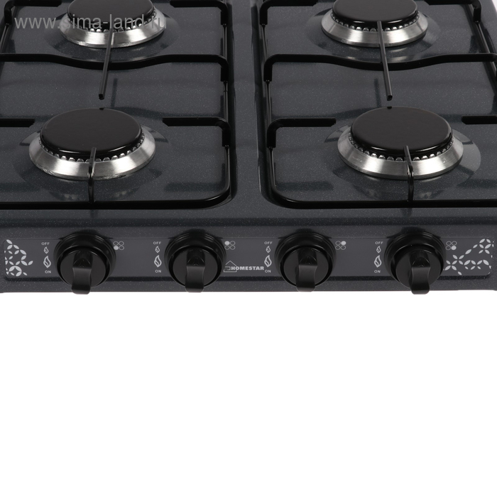 Плитка газовая HOMESTAR HS-1204, 4 конфорки, черная Плитка газовая HOMESTAR HS-1204, 4 конфорки, черная