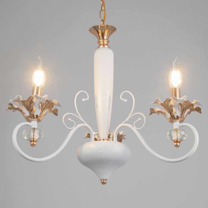 Люстра Люстра "Лиолет" 3хЕ14 40Вт бело-золотой 56х70х56 см BayerLux