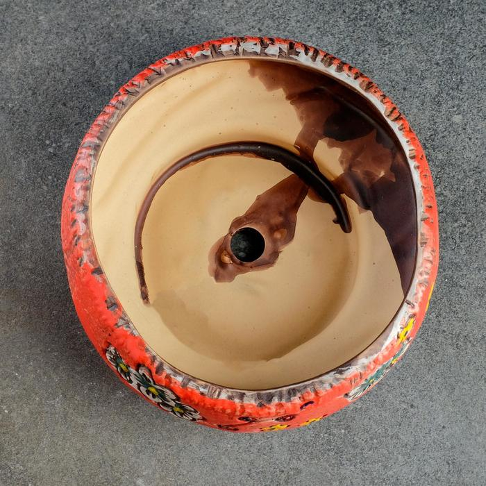 Горшок Горшок "Ветви" красный, 13,5*13,5*5,5 см