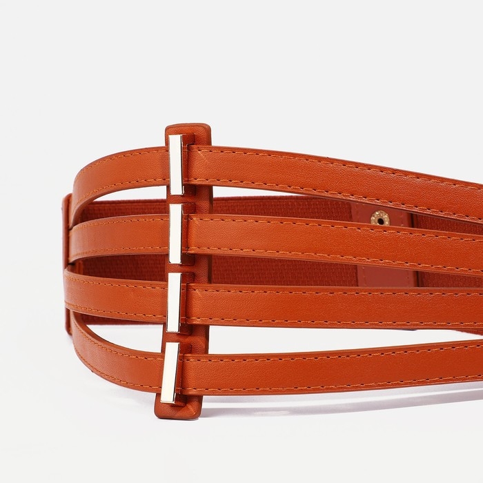 Ремень женский, ширина 11 см, на резинке, на кнопках, цвет рыжий Ремень женский, ширина 11 см, на резинке, на кнопках, цвет рыжий