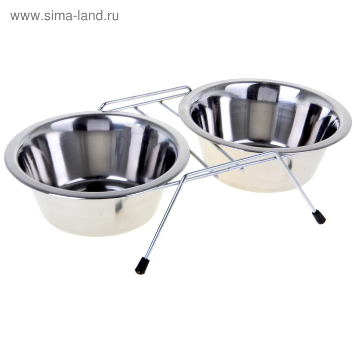 Набор:миска двойная на подставке VM-2700(С), 2*950мл Набор:миска двойная на подставке VM-2700(С), 2*950мл