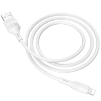 Кабель Borofone BX43, Lightning - USB, 2.4 А, 1 м, PVC оплётка, белый