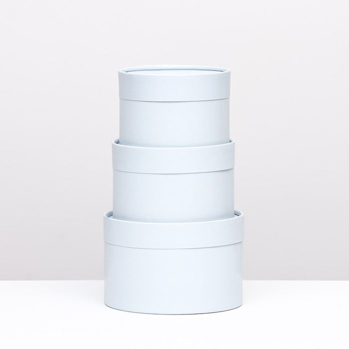 Набор шляпных коробок 3 в 1,"Серый",16 х 10,14 х 9,13 х 8,5 см