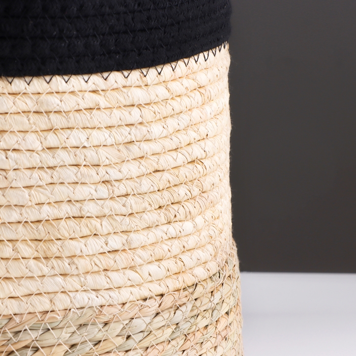 Корзина для хранения Корзина для хранения "Перу", с ручками, 29 х 29 х 25 см, натуральный, чёрный