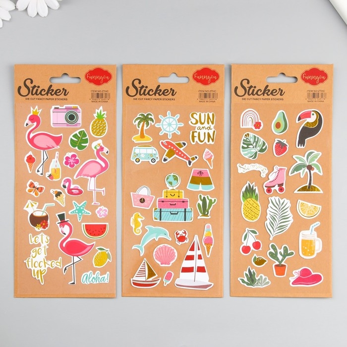 Наклейка пластик золотое тиснение Наклейка пластик золотое тиснение "Отпуск" МИКС 10,5х23 см