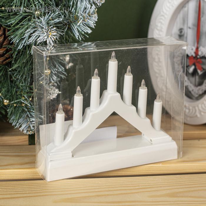 Светодиодная фигура «Белая рождественская горка», пластик, батарейки ААх2 (не в комплекте), свечение тёплое белое Светодиодная фигура «Белая рождественская горка», пластик, батарейки ААх2 (не в комплекте), свечение тёплое белое