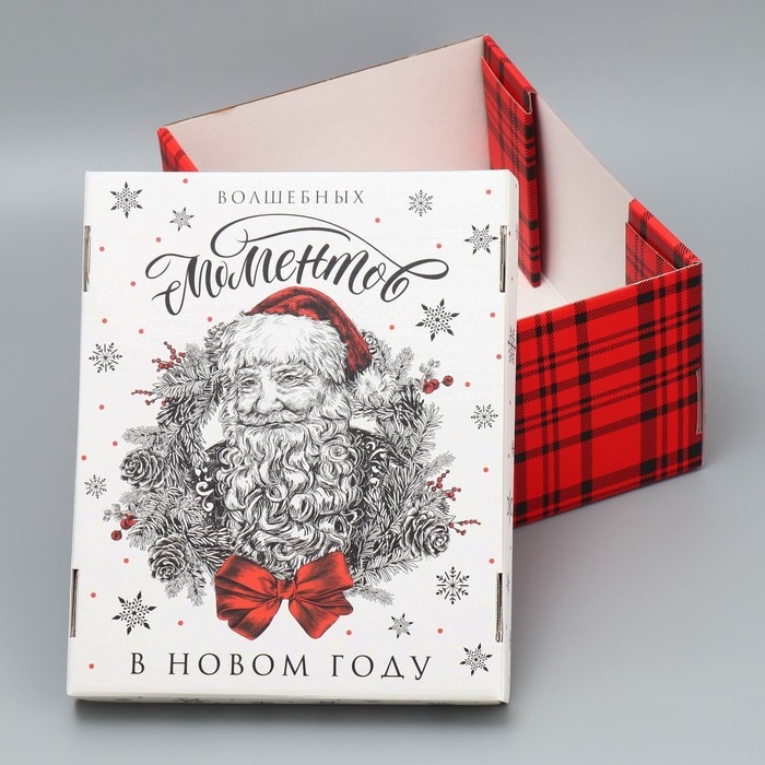Коробка подарочная новогодняя складная «Волшебных моментов», 31.2 х 25.6 х 16.1 см, Новый год Коробка подарочная новогодняя складная «Волшебных моментов», 31.2 х 25.6 х 16.1 см, Новый год