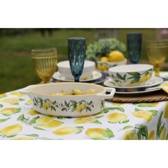 Форма для выпечки из жаропрочной керамики овальная Доляна «Лимон», 27,5×15 см, цвет белый Форма для выпечки из жаропрочной керамики овальная Доляна «Лимон», 27,5×15 см, цвет белый