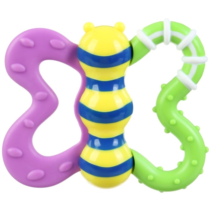 Погремушка «Бабочка» с эластичными элементами, в пакете, Крошка Я Погремушка «Бабочка» с эластичными элементами, в пакете, Крошка Я