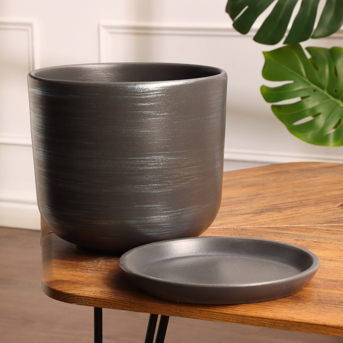 Горшок цветочный Галактика графит 5.4 л Горшок цветочный Галактика графит 5.4 л