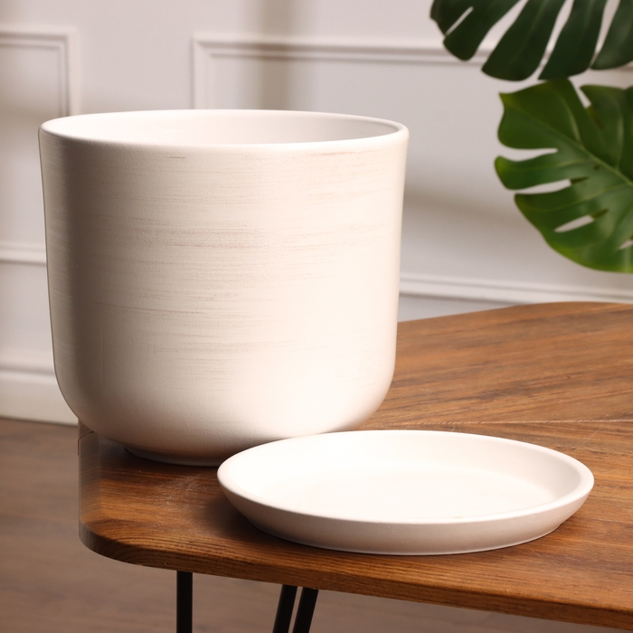 Горшок цветочный Галактика белая 5.4 л Горшок цветочный Галактика белая 5.4 л