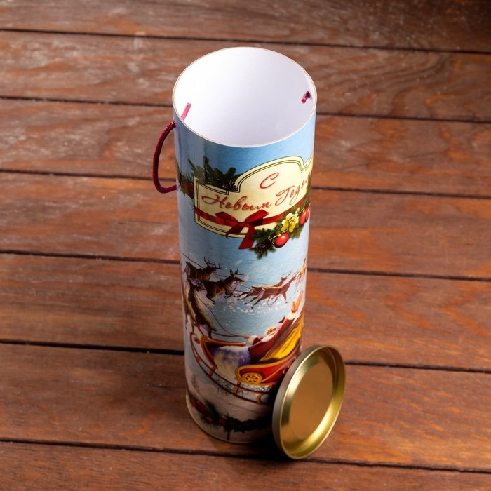 Новый год. Подарочная коробка, тубус под бутылку «Санта» 92 х 350 мм (330 мм внутр. высота). Новый год. Подарочная коробка, тубус под бутылку «Санта» 92 х 350 мм (330 мм внутр. высота).