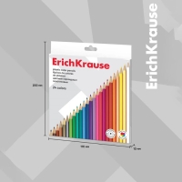 Карандаши 24 цвета ErichKrause, шестигранные, пластиковые, с европодвесом