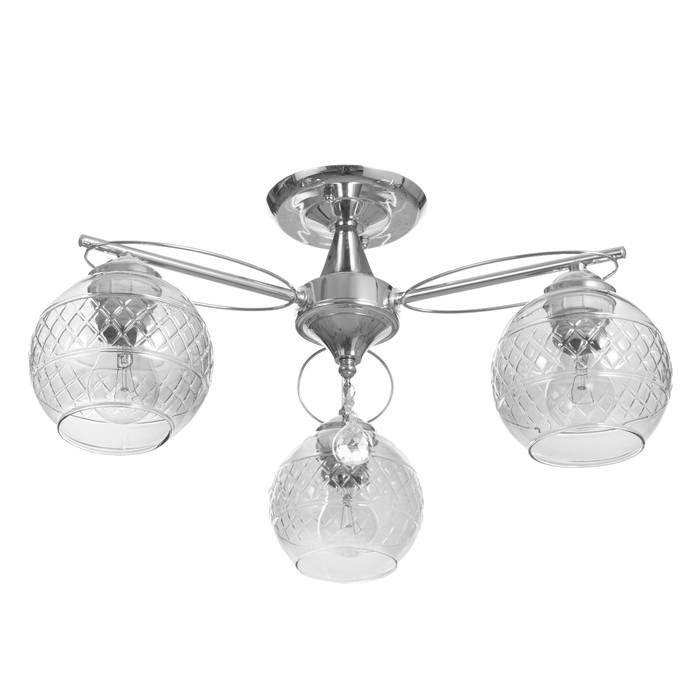 Люстра Люстра "Эйприл" 3х40Вт Е27 Хром 51х51х24см