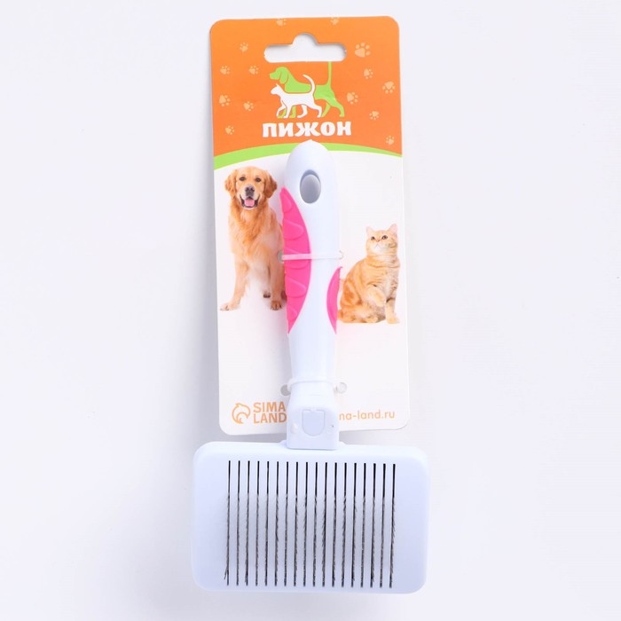 Пуходёрка с самоочисткой без капель, 8,5 х 15,5 см, бело-розовая Пуходёрка с самоочисткой без капель, 8,5 х 15,5 см, бело-розовая