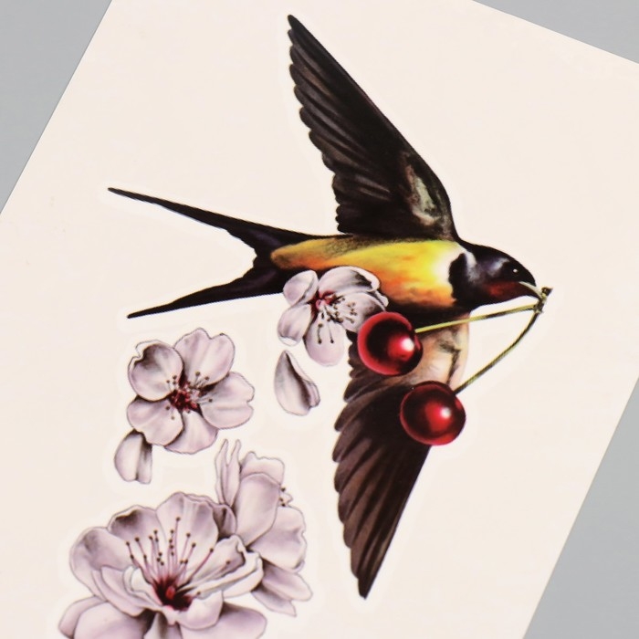 Татуировка на тело цветная Татуировка на тело цветная "Ласточка" 26,1х14,6 см