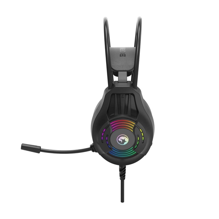 Наушники Marvo H8326, игровые, полноразмерные, микрофон, USB + 2*3.5mm, 1.8 м, RGB, чёрные Наушники Marvo H8326, игровые, полноразмерные, микрофон, USB + 2*3.5mm, 1.8 м, RGB, чёрные
