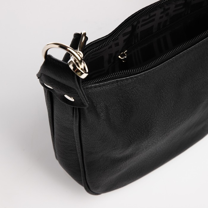 Сумка-багет Сумка-багет "Саломея" на молнии, цвет чёрный