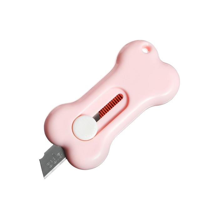 Нож канцелярский 9 мм  Нож канцелярский 9 мм "Кость", пластик, блистер, МИКС